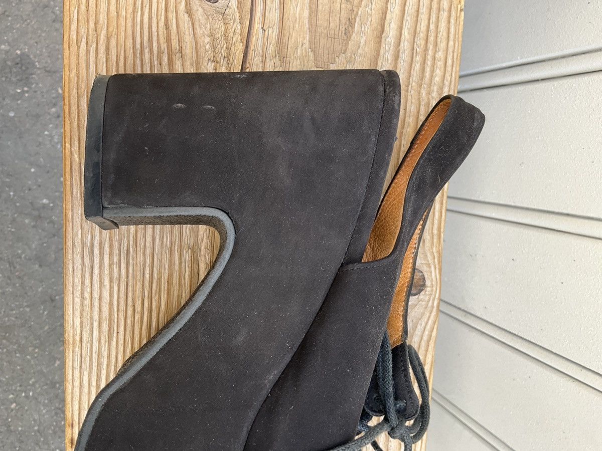 Vintage Brown leather retro-style wedge sandals by Janie Philip Size US 7 / IT 37 - 13 Thumbnail