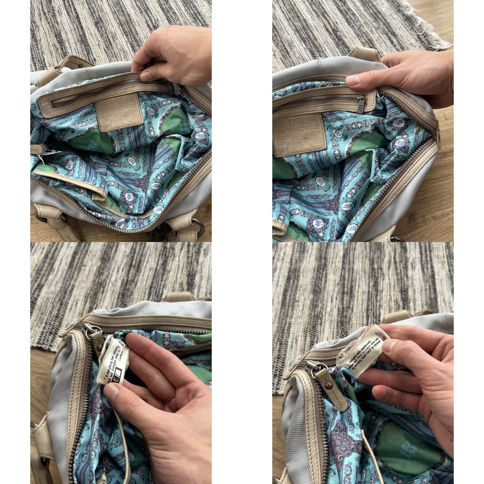 George Gina & Lucy VINTAGE GGL George Gina & Lucy Tote Bag Women Medium Gray Clay 90s City Classic Retro Designer US Streetwear Tote Bag Size ONE SIZE - 9 Thumbnail