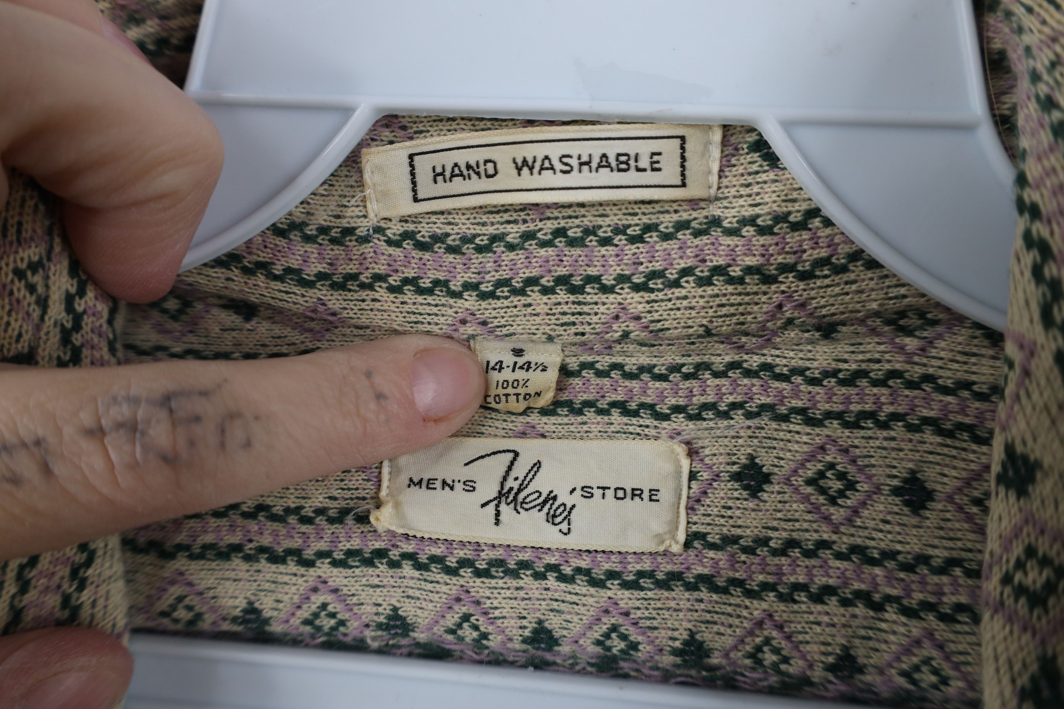 Vintage Vintage 60s 70s Streetwear Knit Collared Button Shirt Size US S / EU 44-46 / 1 - 7 Thumbnail