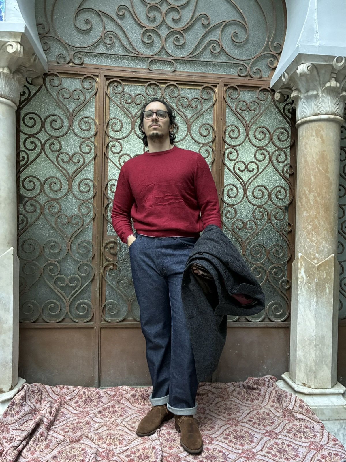 Other ELLEMME PURE CASHMERE CHERRY RED CREWNECK JUMPER Size US L / EU 52-54 / 3 - 4 Thumbnail