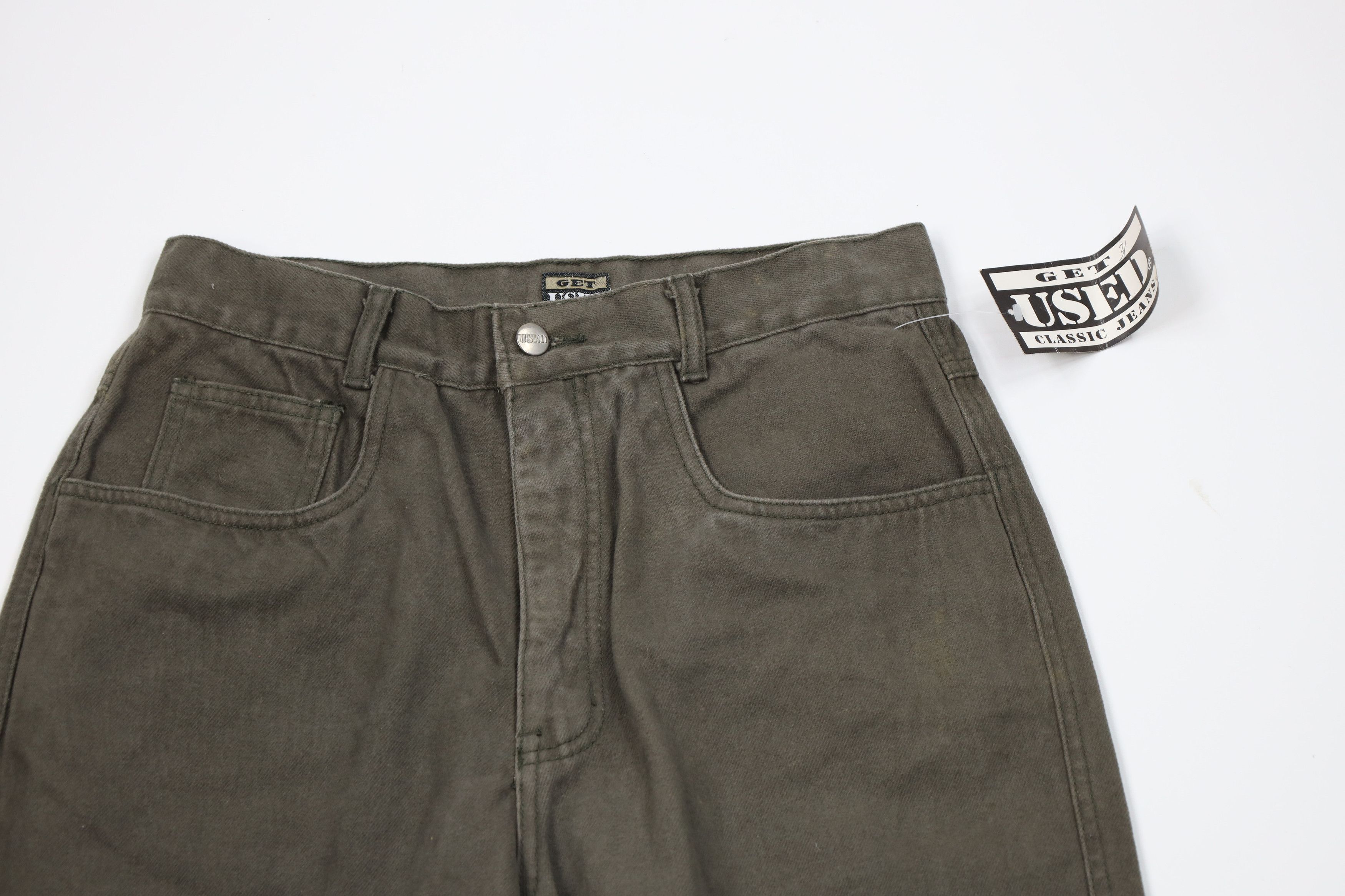 Vintage Deadstock Vintage 90s Streetwear Jeans Olive Green Size US 31 - 2 Thumbnail