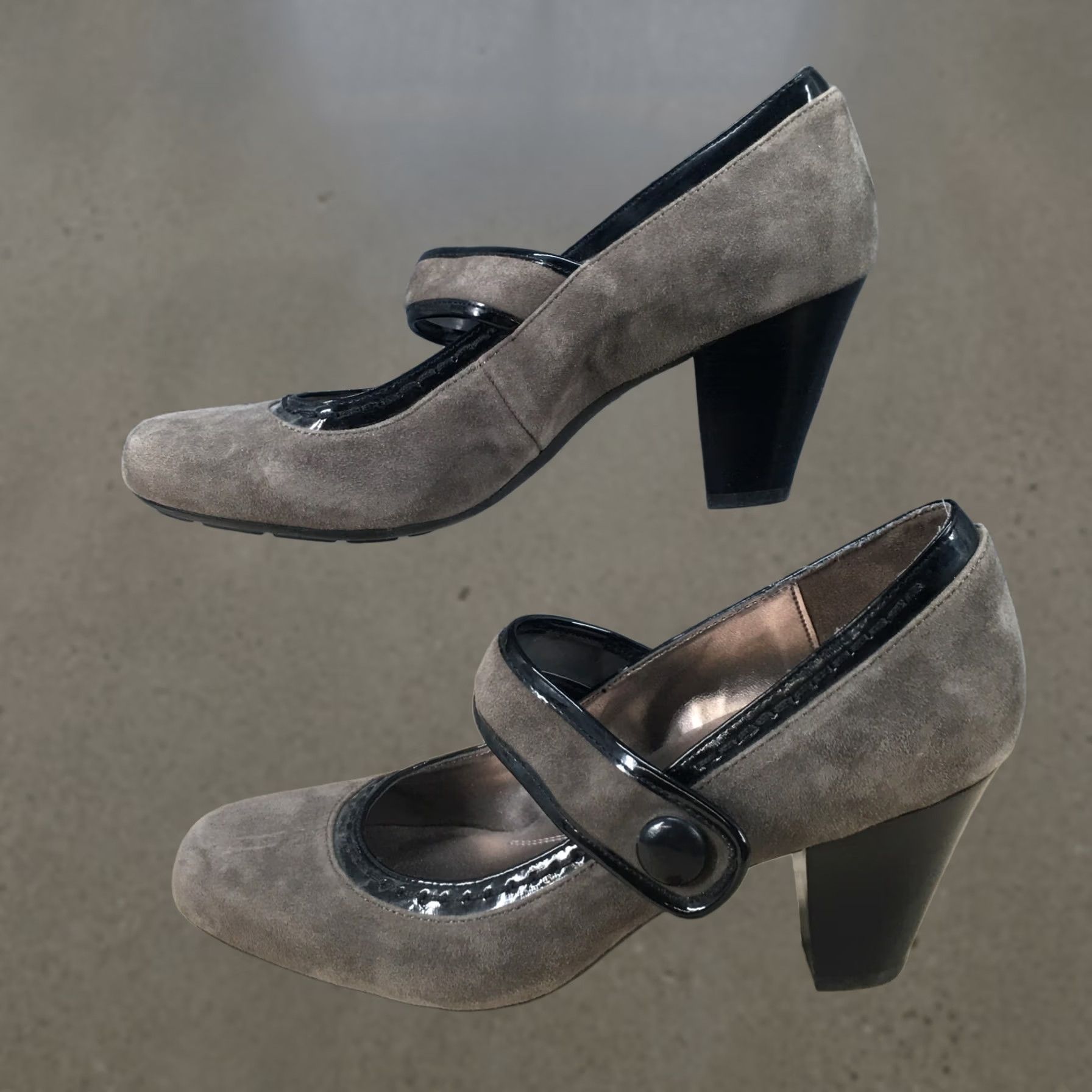 Naturalizer Naturalizer Heels Womens 8.5 Julius Dress Mary Jane Pumps Gray Suede Leather Size M / US 6-8 / IT 42-44 - 1 Thumbnail