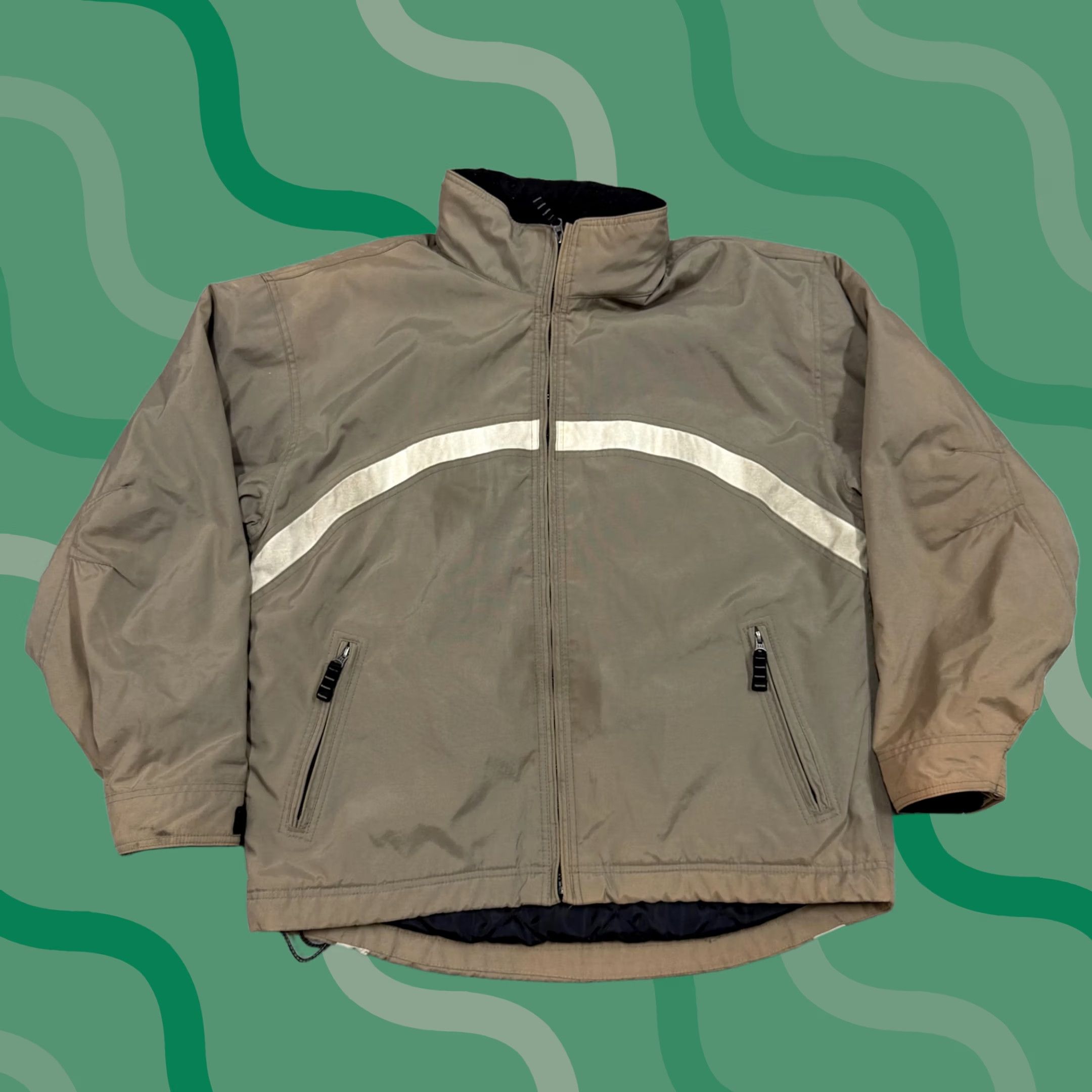 Gap Gap Jacket Mens M Beige Nylon Hooded Full Zip Insulated Windbreaker Size US M / EU 48-50 / 2 - 1 Thumbnail