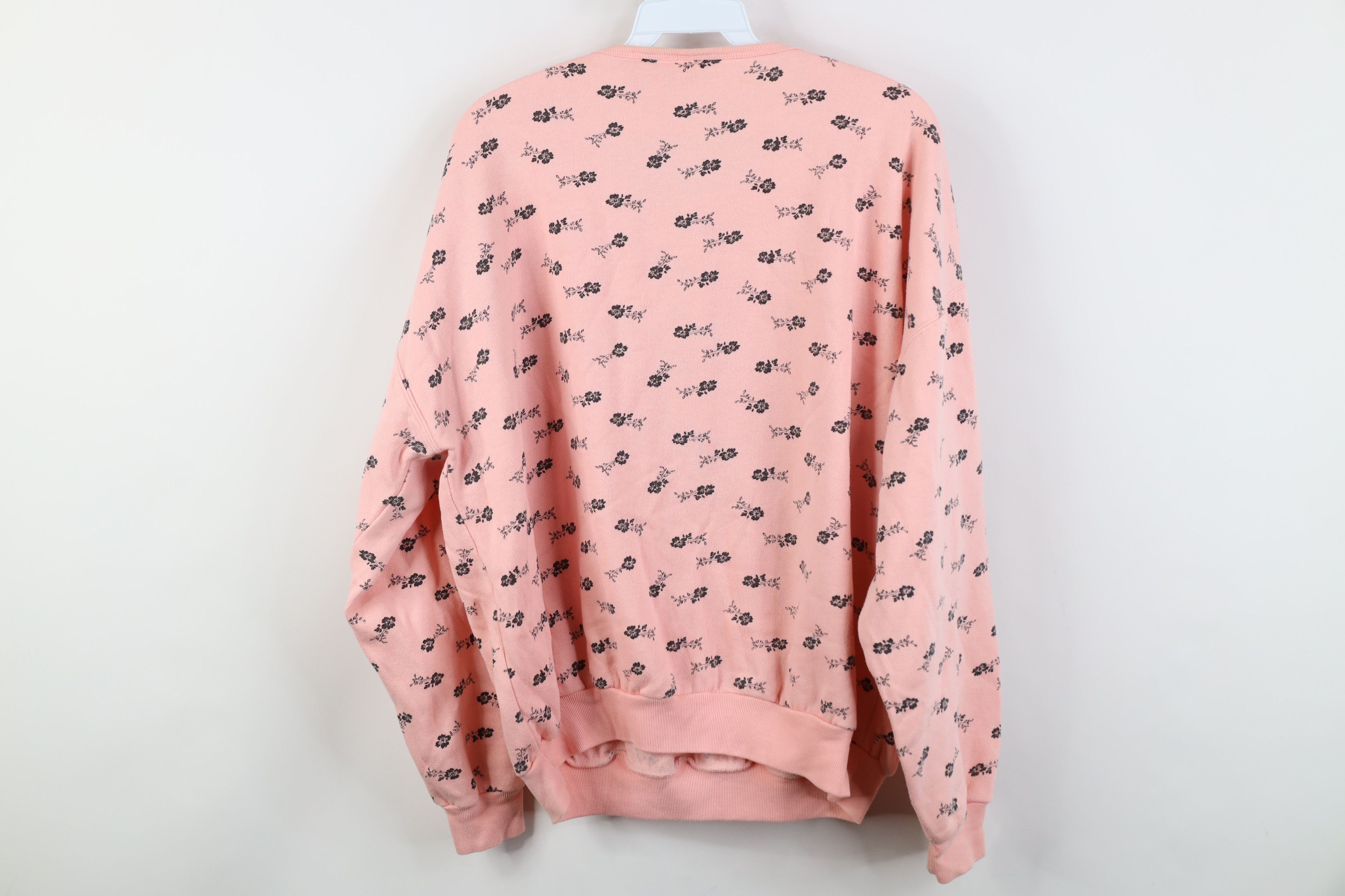Vintage Vintage 90s Streetwear Flower Henley Sweatshirt Pink Size L / US 10 / IT 46 - 13 Thumbnail
