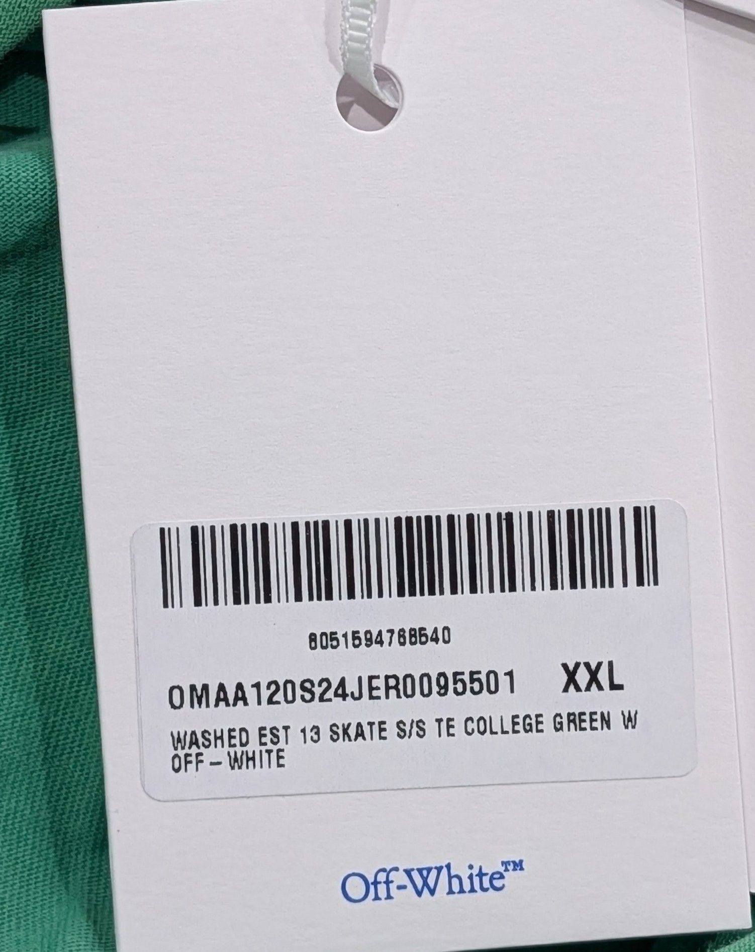 Off-White Off-White Est.13 Skate Fit Graphic T-Shirt Green/White 2XL Size US XXL / EU 58 / 5 - 11 Thumbnail