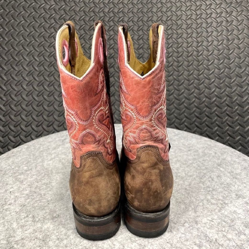 Vintage Red Diamond Women's Leather Cowboy Boots Brown Pink Size 5.5 Size US 6 / IT 36 - 4 Thumbnail