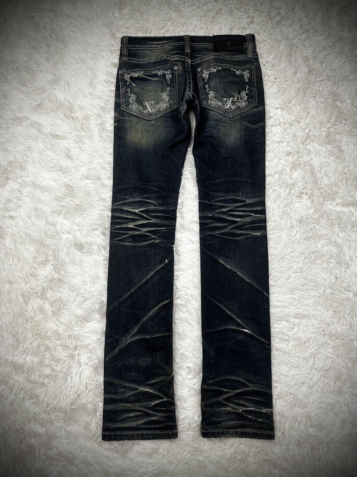Japanese Brand Rare 2000s XFRM Distressed Washed Denim Jeans Size US 29 - 5 Thumbnail