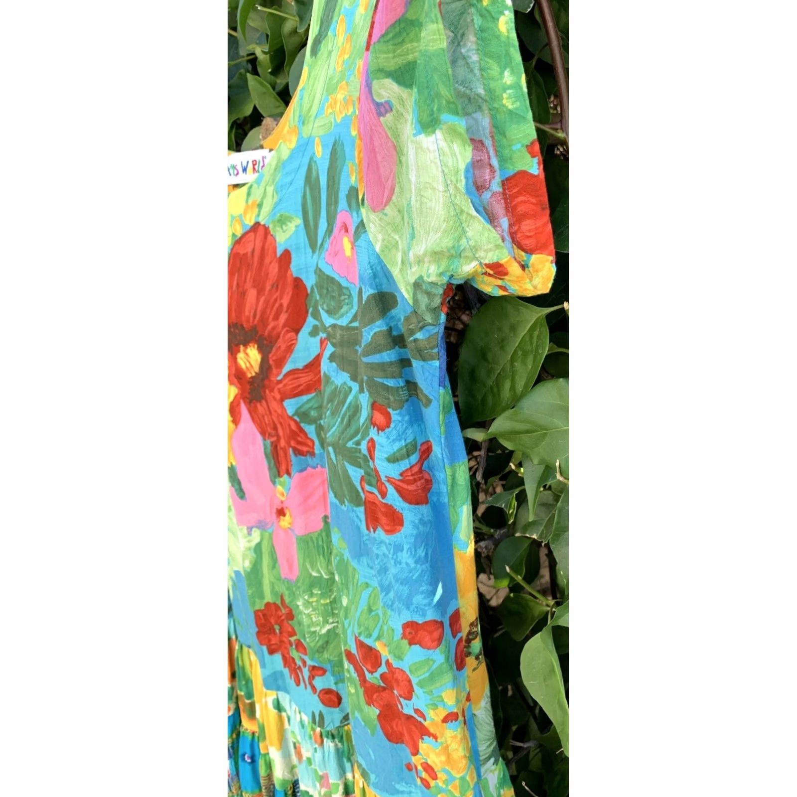 Jams World Jams World Hattie Dress Floral Hawaiian Mini Sundress Blue Garden Made in Hawaii L Multicolor Summer Beach Womens Size L / US 10 / IT 46 - 4 Thumbnail