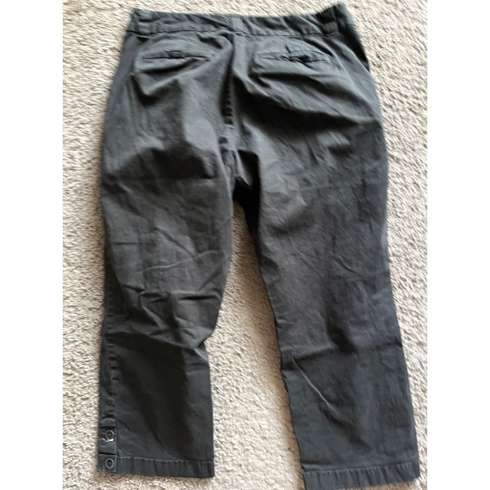 Loft LOFT Black Casual Cropped Pants Size 6 Straight Leg Inseam 23" Cotton Blend Women’s Pants, Mid Rise, Flat Front, Pockets, Business Casual, Regular Size 28" / US 6 / IT 42 - 3 Thumbnail