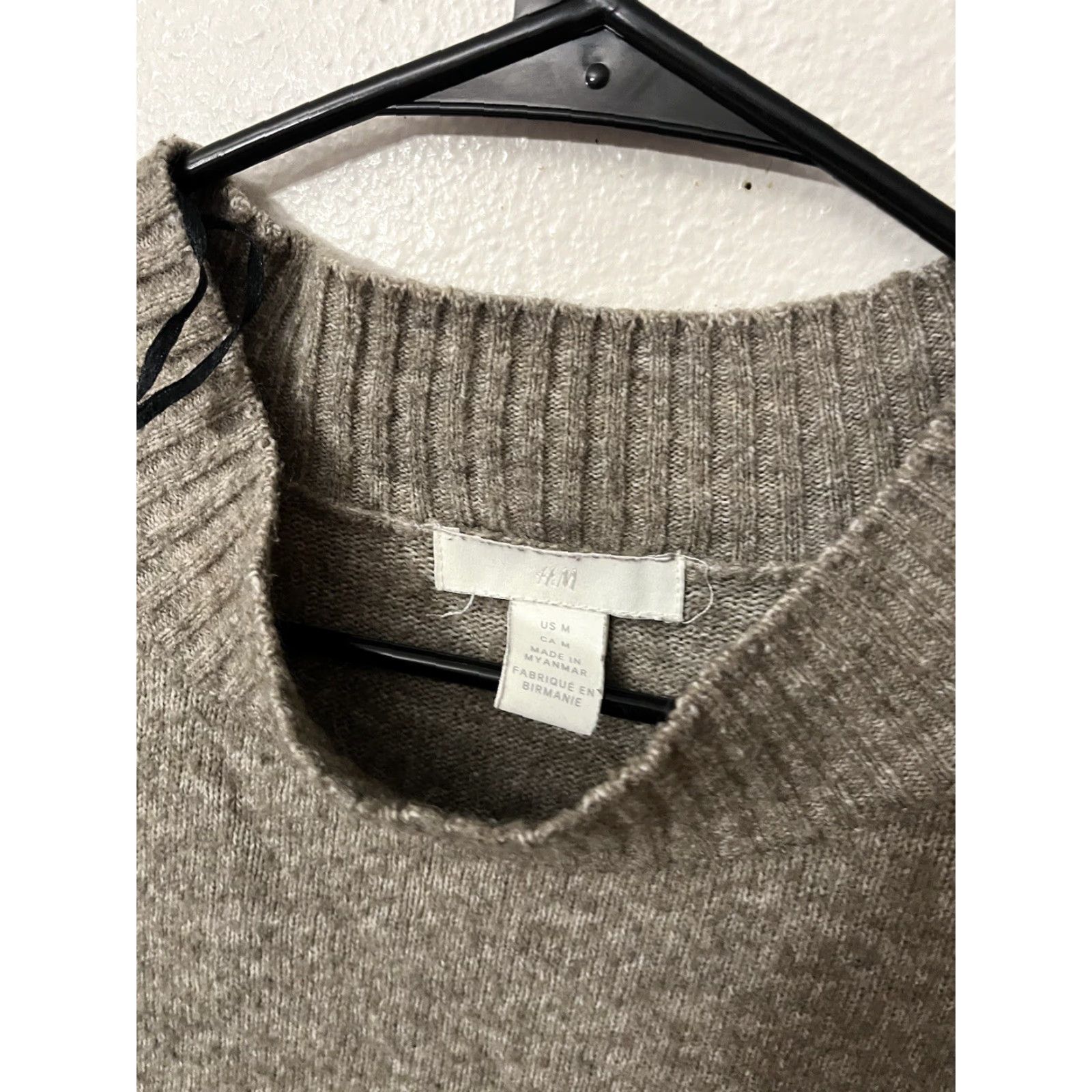 H&M H&M Womens Brown Cable-Knit Mock Neck Sweater Size M Pullover Stretch Cozy Casual Size M / US 6-8 / IT 42-44 - 3 Thumbnail