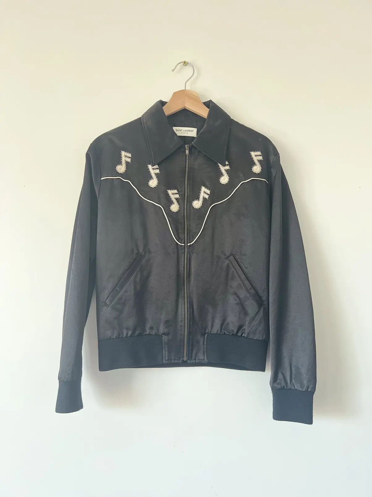 Saint Laurent Paris 16FW Silk Music Note Jacket Size US M / EU 48-50 / 2 - 1 Thumbnail