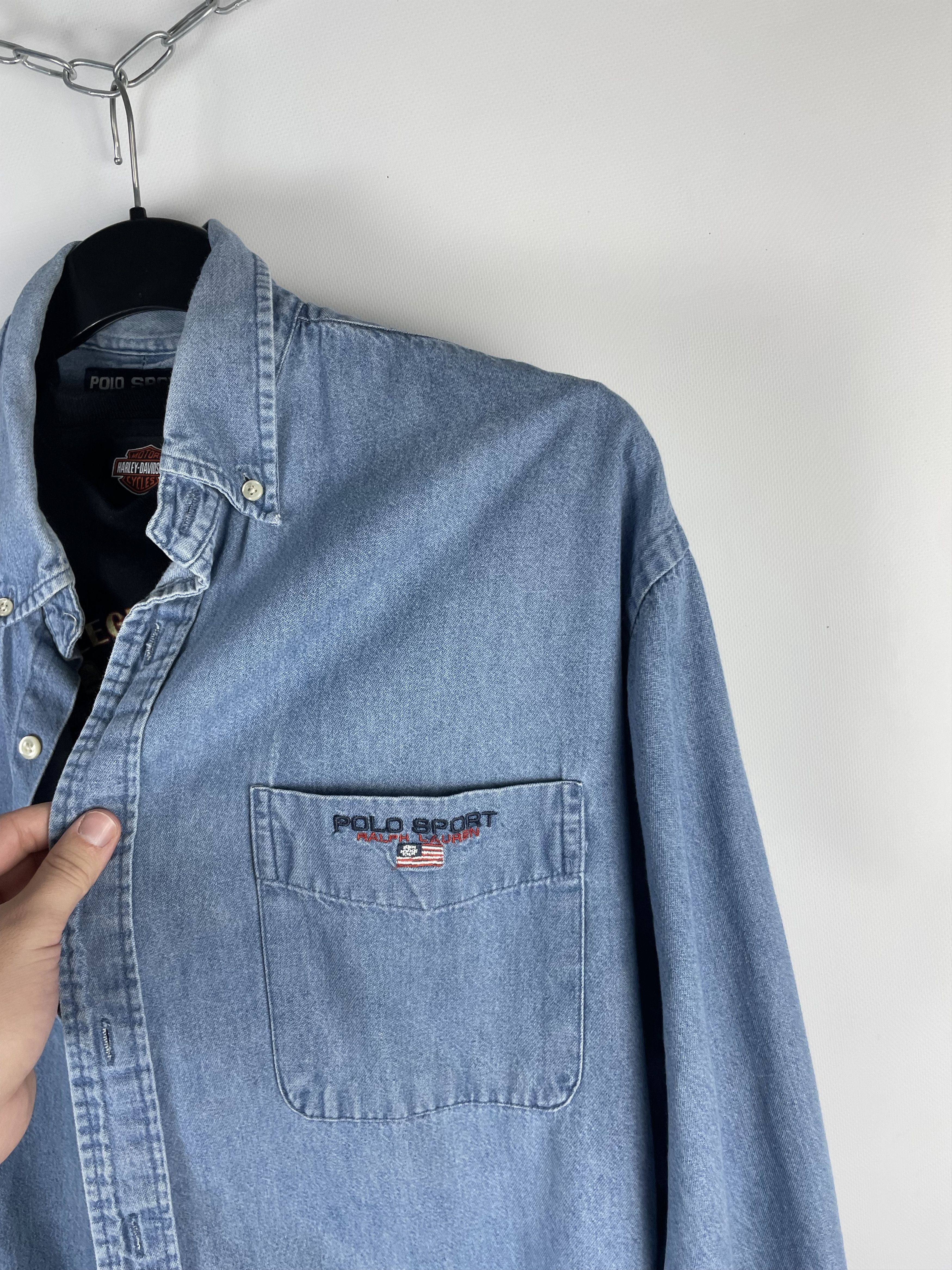 Polo Ralph Lauren Polo Ralph Lauren Vintage Mens Denim Shirt Size US L / EU 52-54 / 3 - 4 Thumbnail