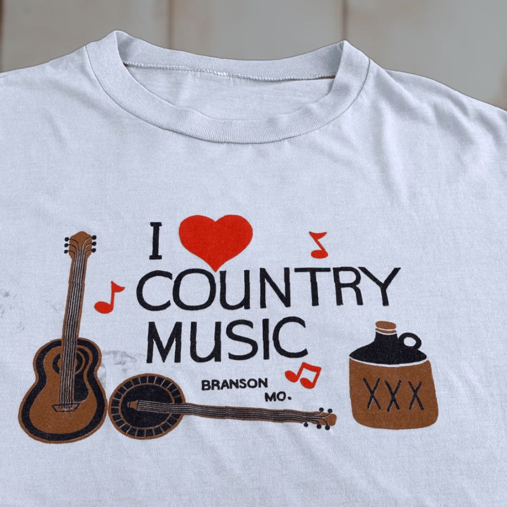 Vintage VINTAGE I Love Country Music Shirt Adult LARGE Blue 80s Branson MO Moonshine Size US L / EU 52-54 / 3 - 1 Thumbnail