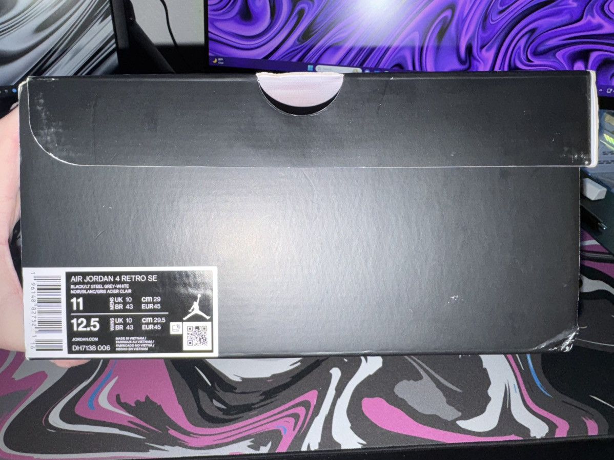 Jordan Brand Air Jordan 4 Black Canvas Size US 11 / EU 44 - 7 Thumbnail
