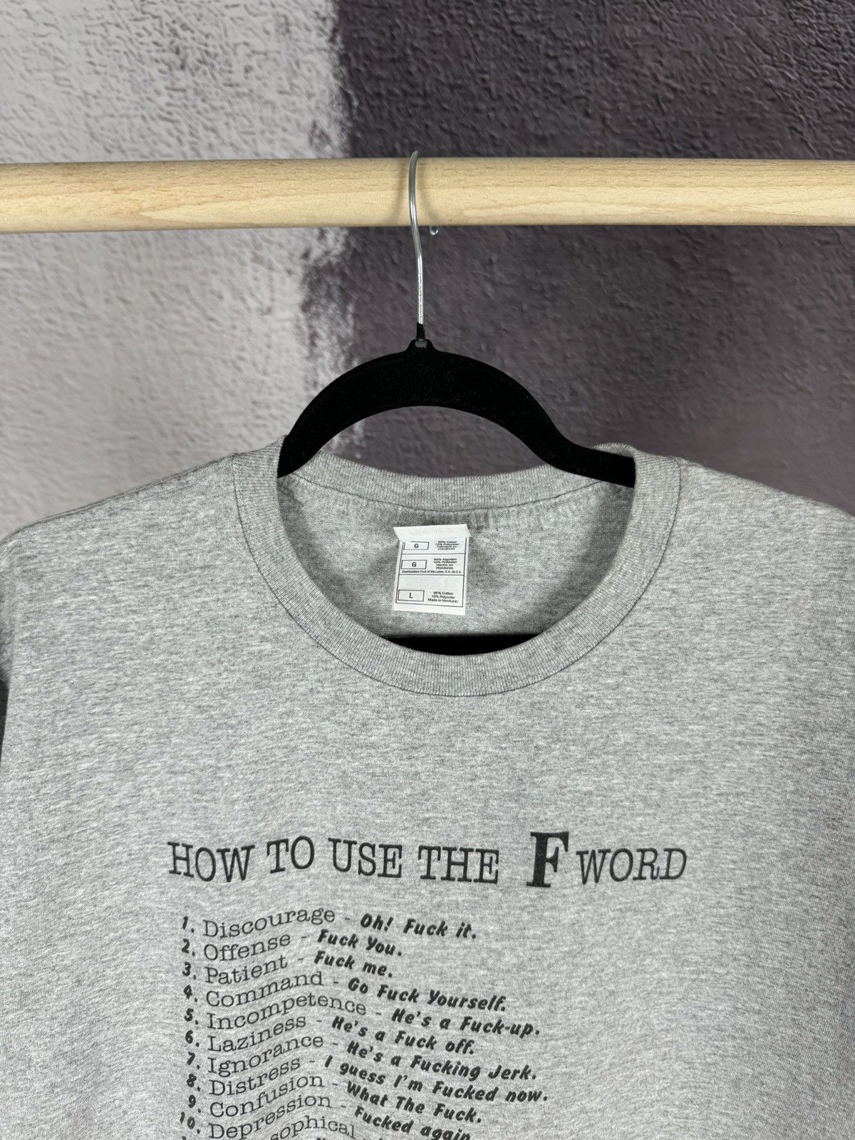 Vintage FotL VINTAGE Y2K 90s HOW TO USE THE F WORD TEE SHIRT GREY Size US L / EU 52-54 / 3 - 5 Thumbnail