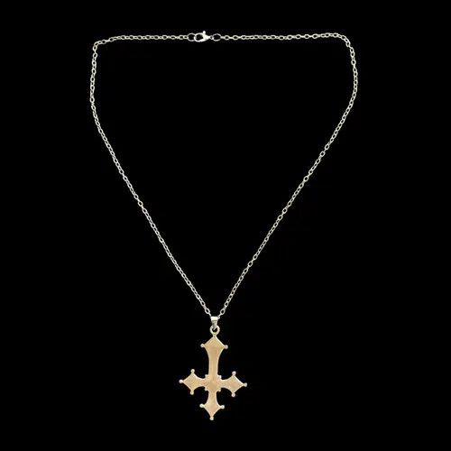 VIBE Chrome Red Silver Cross Goth God Pendant Necklace Star Demon Size ONE SIZE - 4 Thumbnail