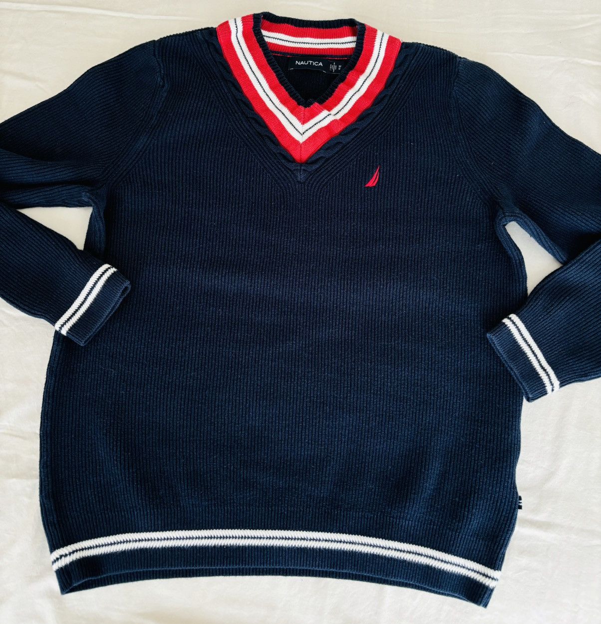 Nautica Nautica : V-Neck Cricket Sweater (M) Size US M / EU 48-50 / 2 - 1 Thumbnail