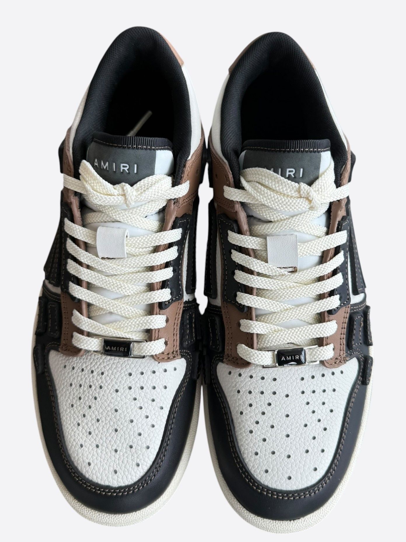 Amiri Amiri Brown, Black & White Skeleton Low Top Sneakers Size US 7 / EU 40 - 2 Thumbnail