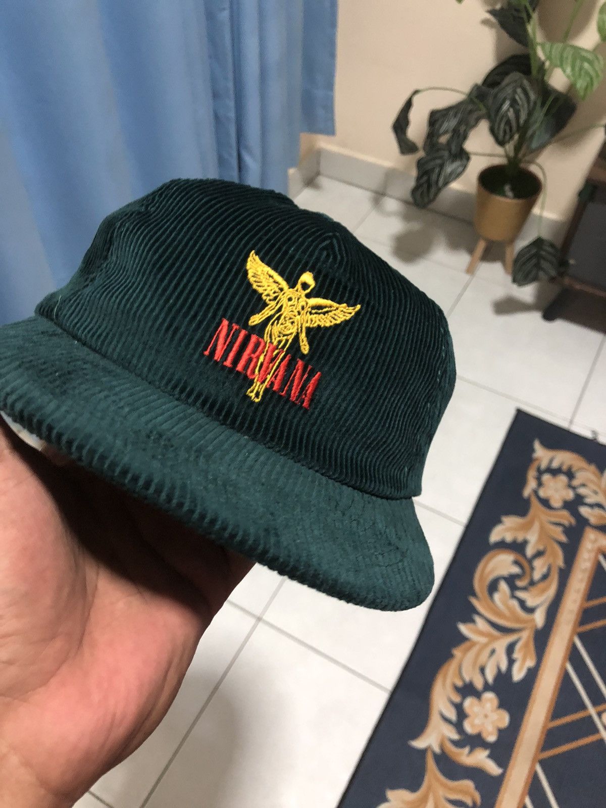 image of Vintage Nirvana In Utero Snapback in Green, Men's