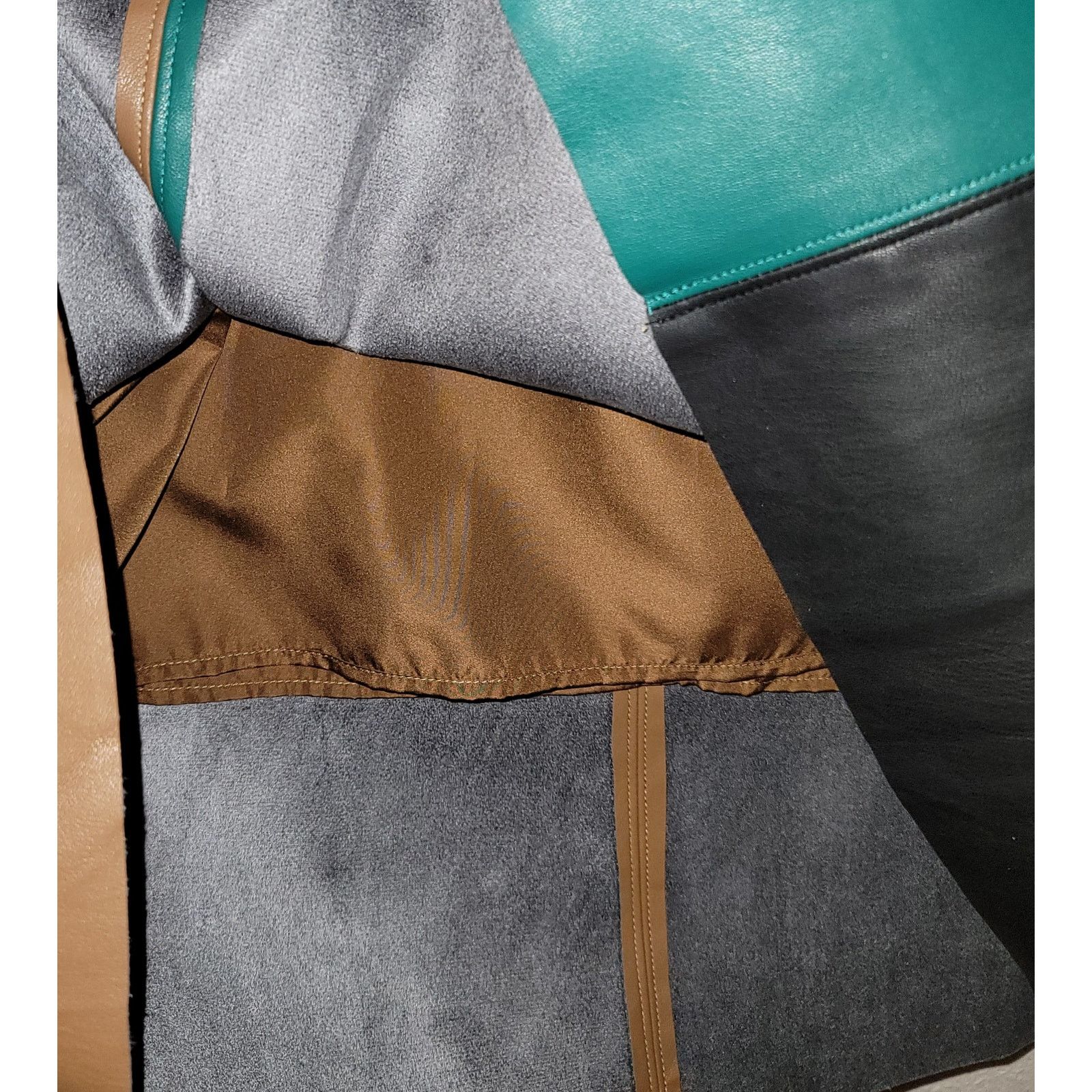 Other Ava & Viv Brown Tri-Color Pleather ALine Midi Skirt 26W Plus Size 42" / US 20 - 2 Thumbnail