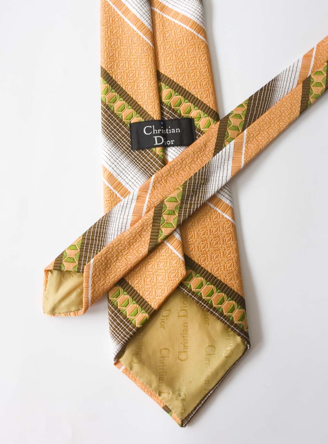 Christian Dior Monsieur Christian Dior Vintage Tie Orange Size ONE SIZE - 3 Thumbnail