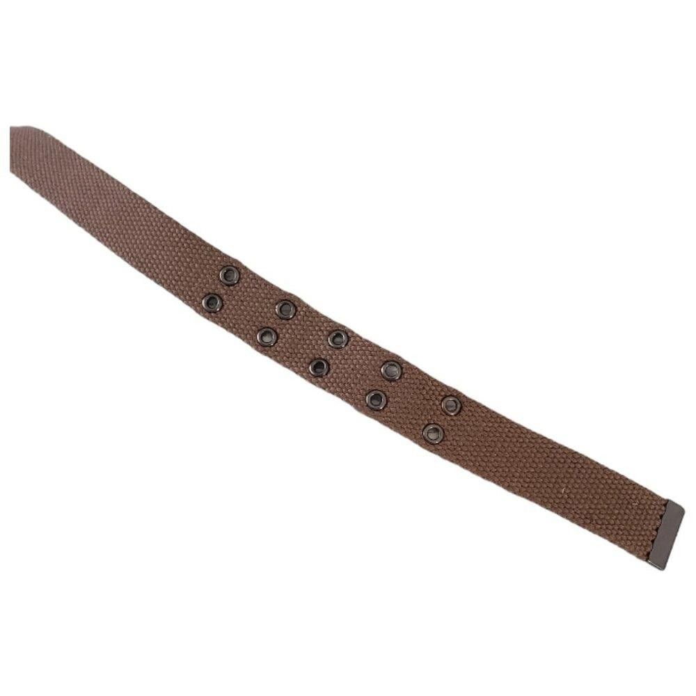 Designer Vintage Unisex Brown Double Prong Woven Belt Size ONE SIZE - 7 Thumbnail