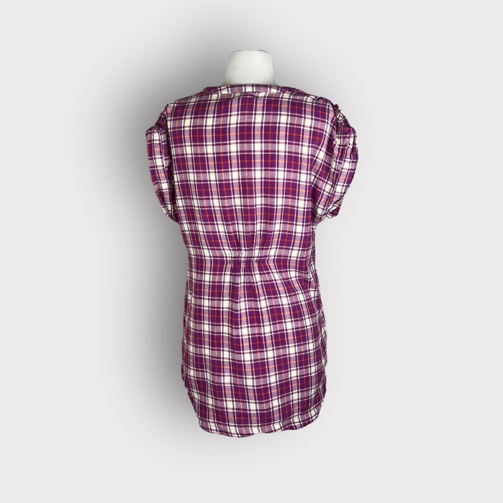 Vintage Delia | Vintage Y2K Flannel Tunic Mini Dress | Small Size S / US 4 / IT 40 - 2 Thumbnail