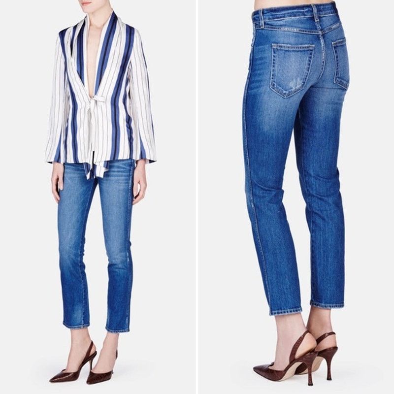 Other AMO Kate Wash Mariner Cropped Lightly Distressed Blue Jeans Size 30" / US 8 / IT 44 - 4 Thumbnail