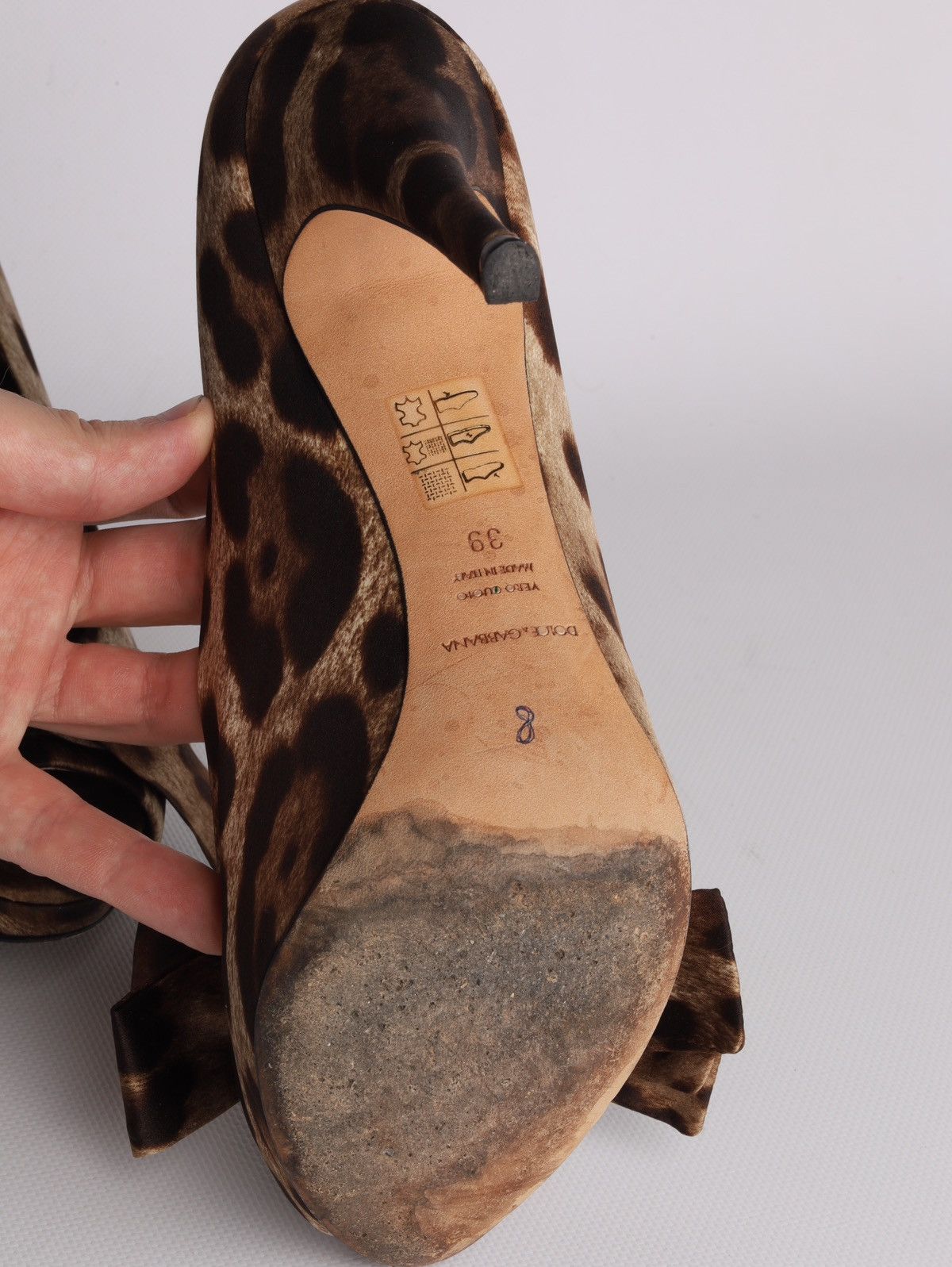 Dolce & Gabbana Dolce Gabbana Satin Leopard Print Heel Peep Toe Shoes Size US 9 / IT 39 - 12 Thumbnail