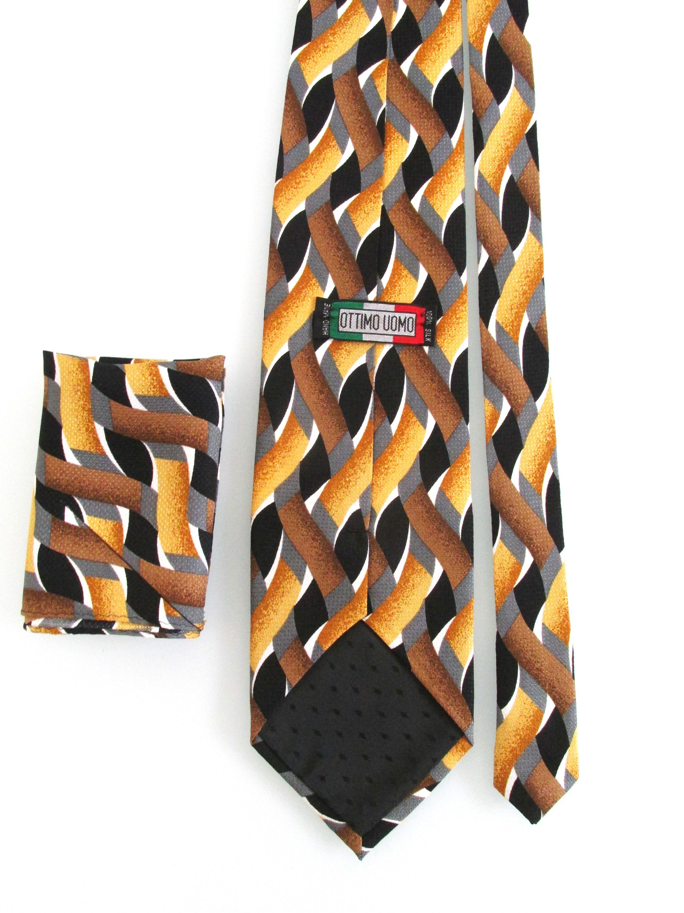 Other Ottimo Uomo Men's Silk Tie & Pocket Square Set Size ONE SIZE - 4 Thumbnail