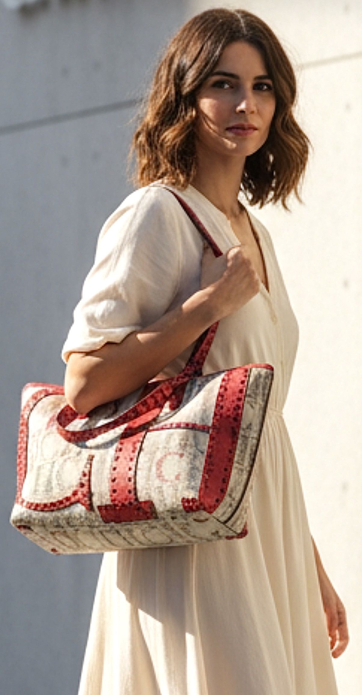 Carolina Herrera Crafted Carolina Herrera Studded Tote Bag Canvas CH Initials Size ONE SIZE - 2 Thumbnail