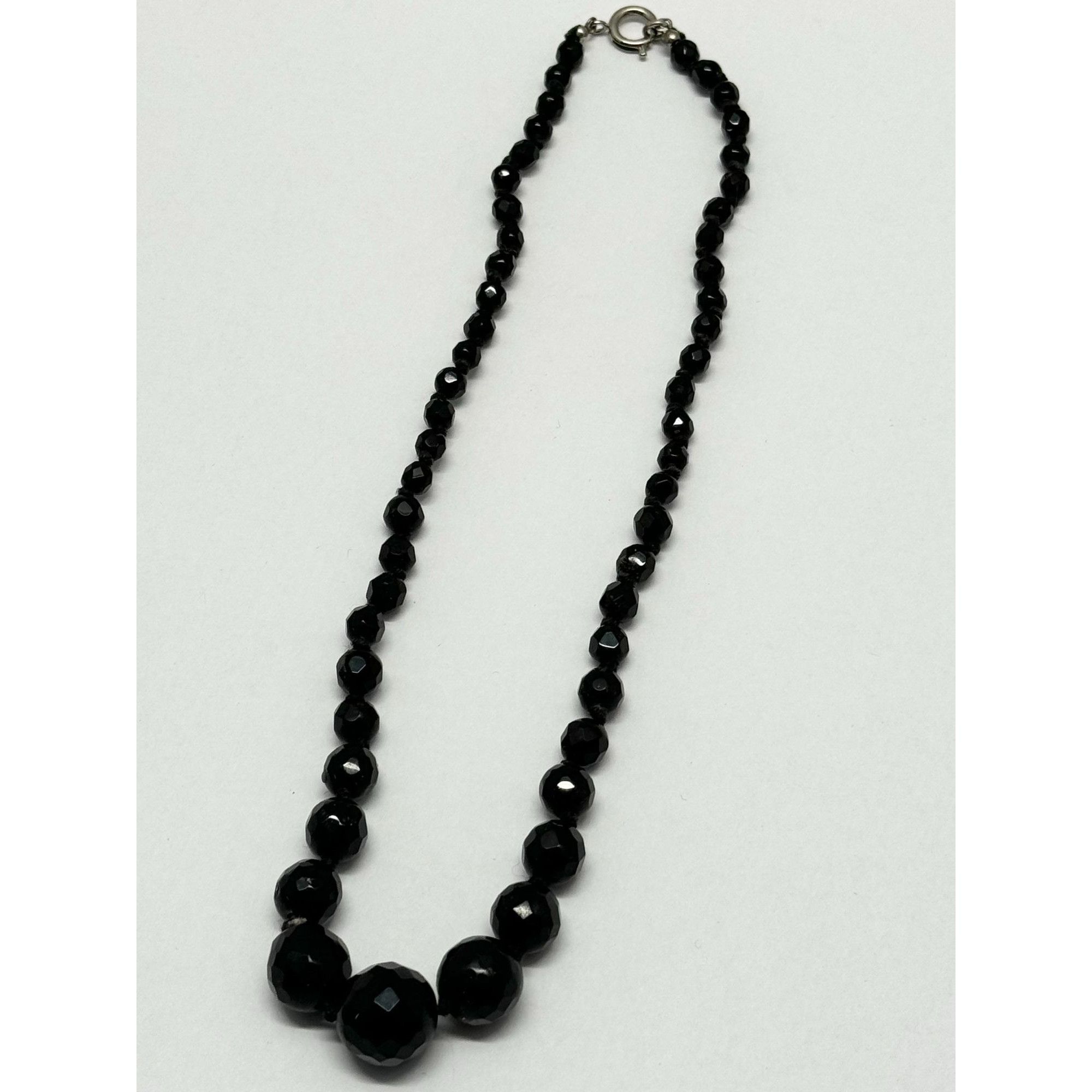 Vintage Vintage jet black glass beaded crystal necklace Size ONE SIZE - 3 Thumbnail