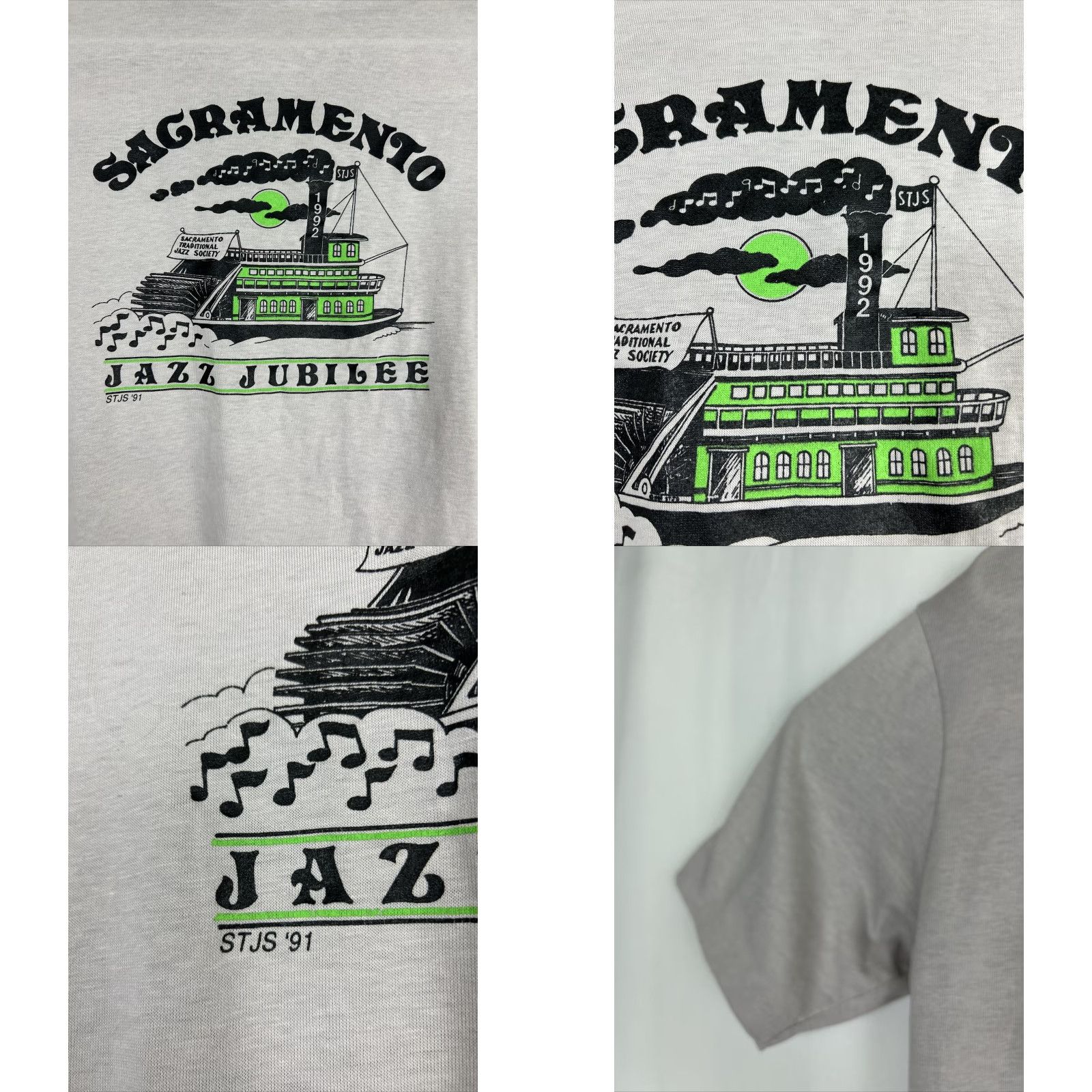 Vintage VINTAGE Screen mates Polo Shirt Mens L Gray Jazz 1992 Sacramento Jazz Jubilee Short Sleeve Size US L / EU 52-54 / 3 - 9 Thumbnail