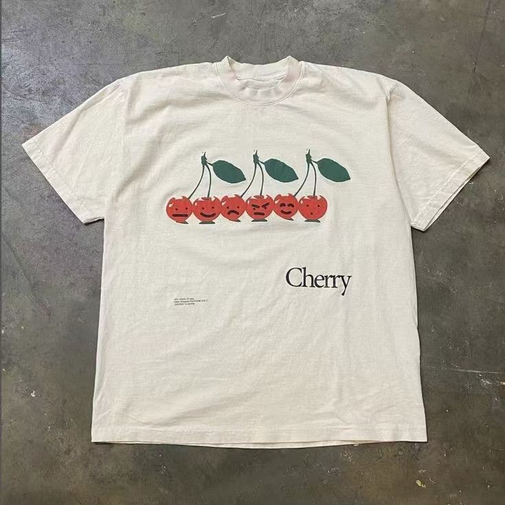 Japanese Brand × Vintage Street fashion cherry print loose tee Size US M / EU 48-50 / 2 - 1 Thumbnail