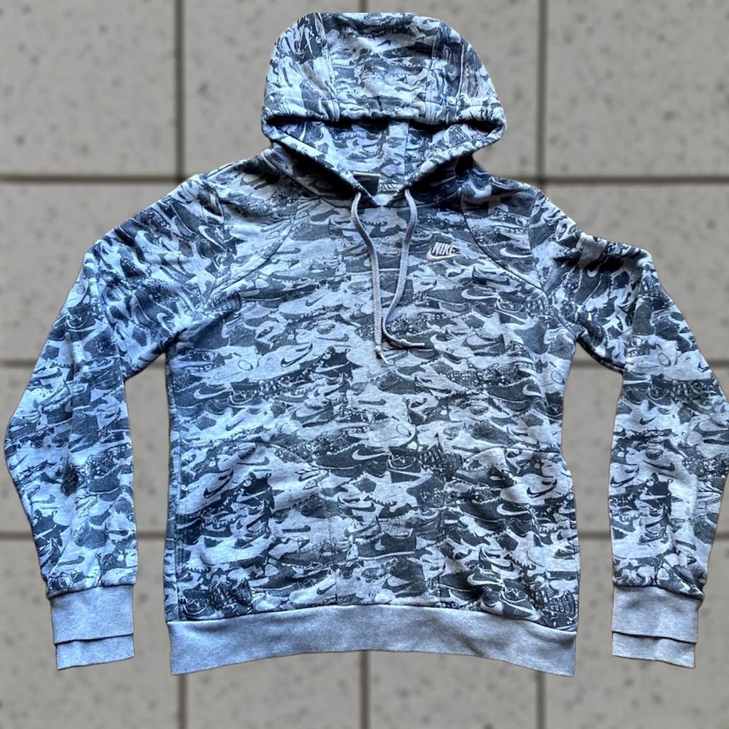 Nike Nike Hoodie Mens Size Large AOP Sweatshirt Gray Camo Pullover Drawstring Swoosh Size US L / EU 52-54 / 3 - 1 Thumbnail