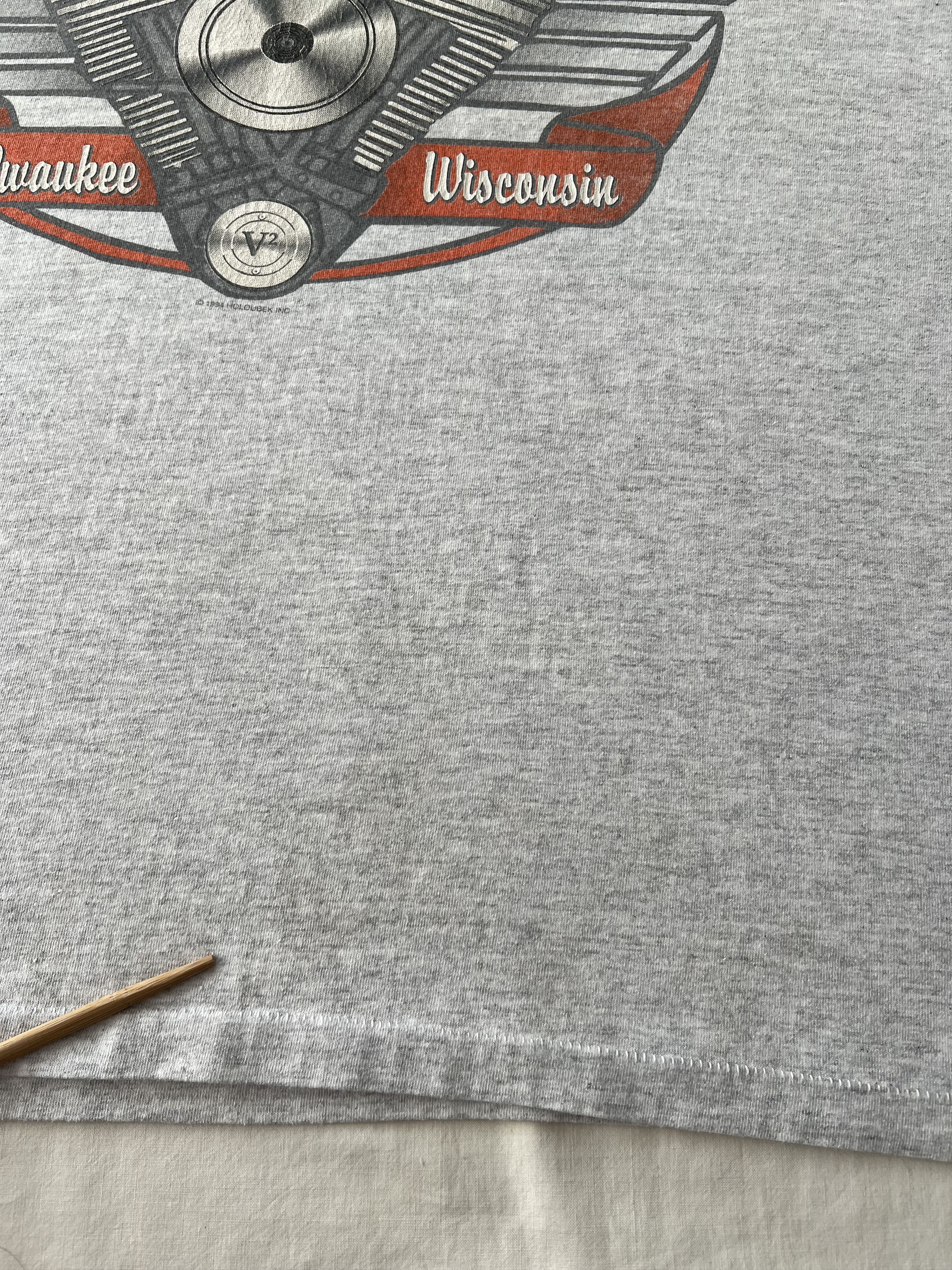 Harley Davidson Vintage 1994 Harley Davidson Engine Motor Gray T-shirt Size US L / EU 52-54 / 3 - 7 Thumbnail