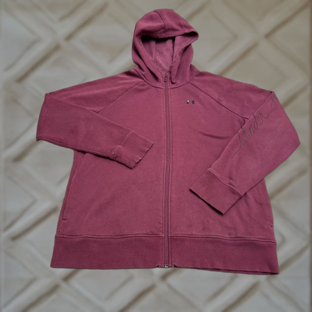 Under Armour Under Armour Hoodie Women S/M Full Zip Loose Fit Purple Print Logo Casual Streetwear Activewear Hoodie Womens S/M Purple Logo Size S / US 4 / IT 40 - 1 Thumbnail