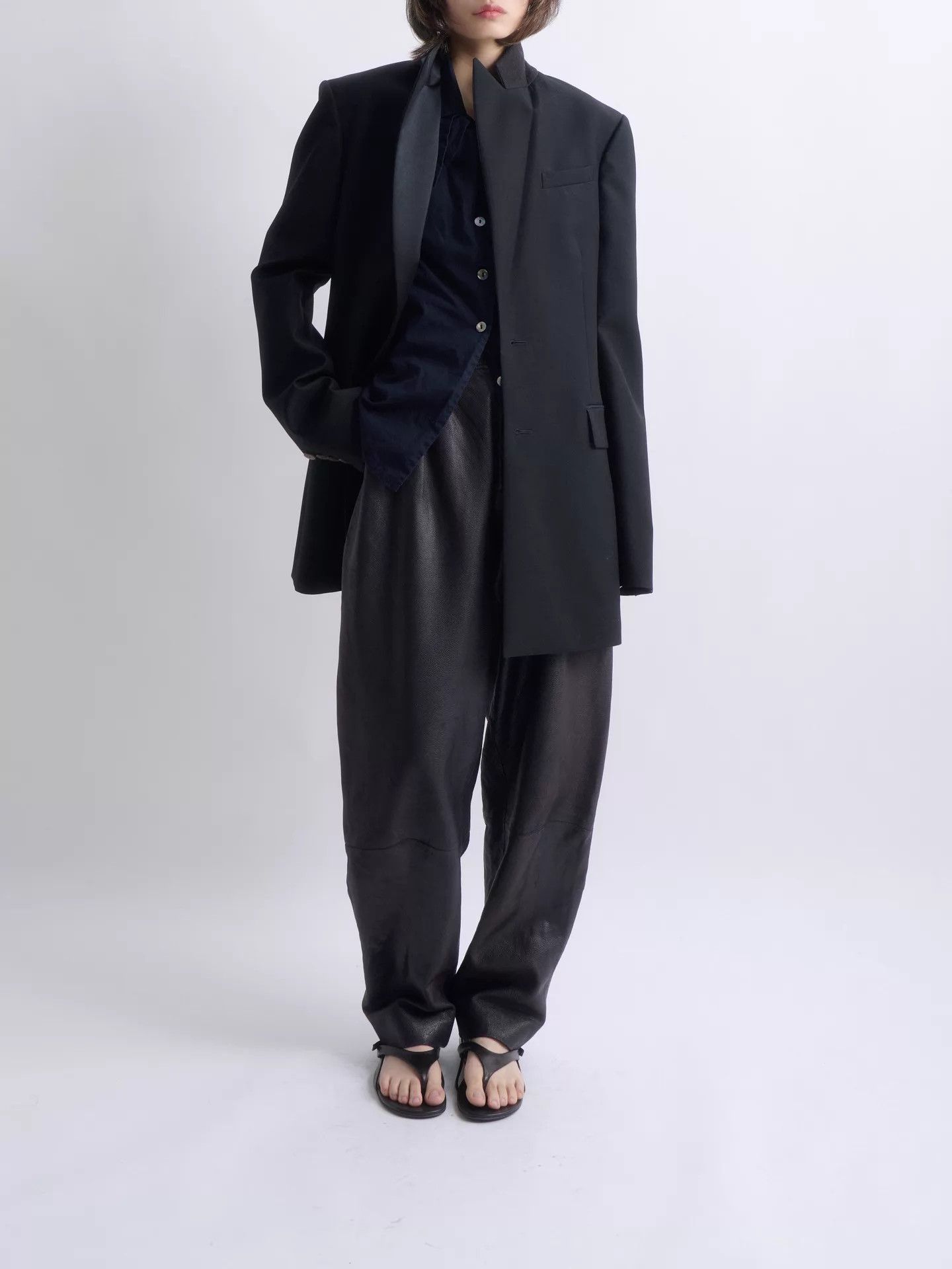 Loewe LOEWE Jonathan Anderson Satin-Paneled Wool Blazer Size 46 Size US S / EU 44-46 / 1 - 4 Thumbnail