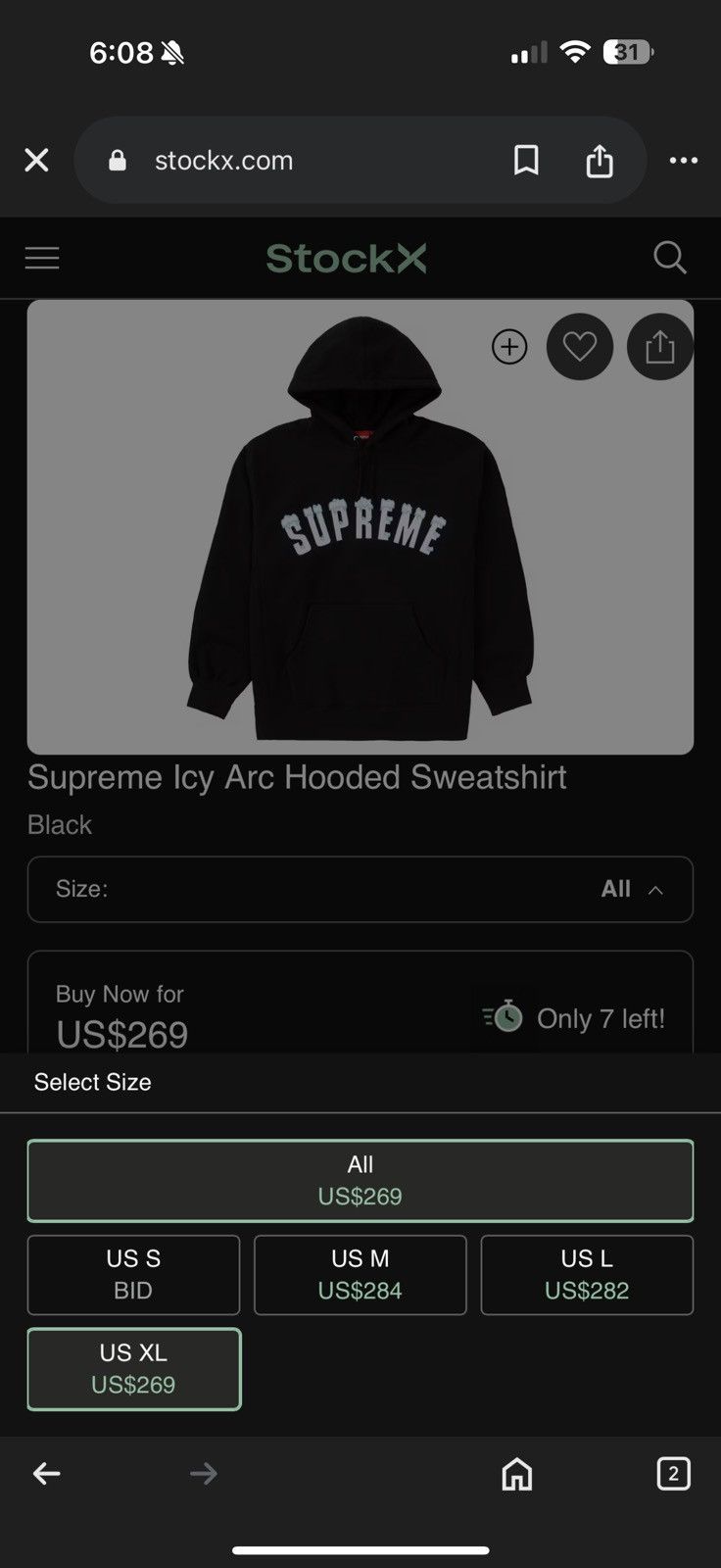 Supreme Supreme Icy Arc Hooded Sweatshirt Size US M / EU 48-50 / 2 - 4 Thumbnail