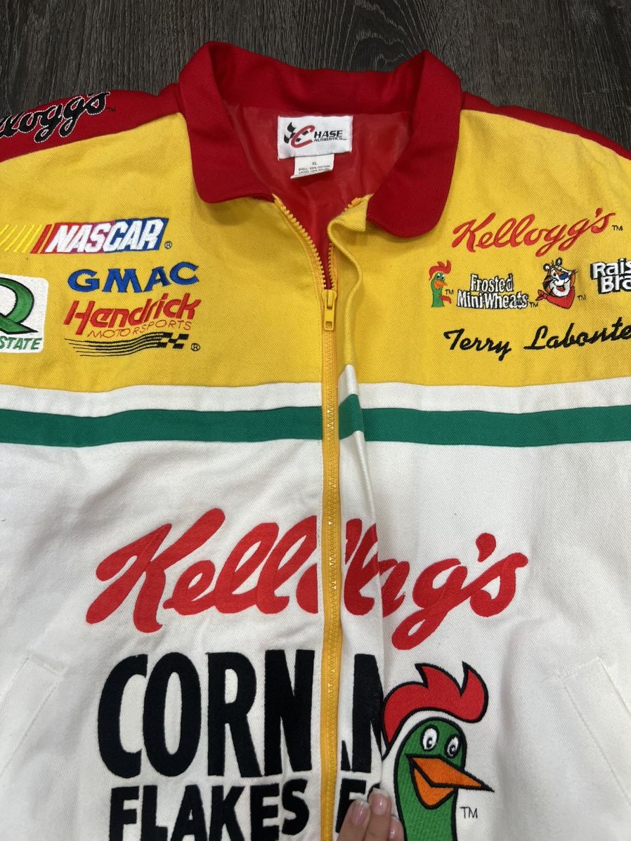 Chase Authentics Vntg Terry Labonte Kelloggs CA Nascar Zipup Racing Jacket XL Size US XL / EU 56 / 4 - 6 Thumbnail