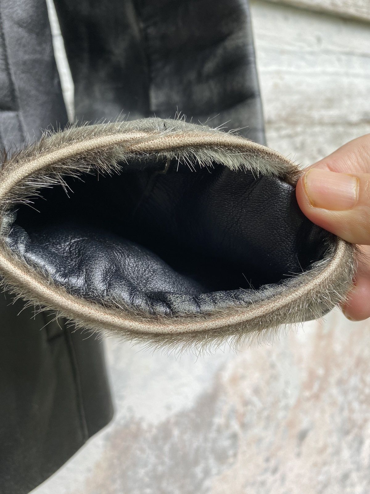 Genuine Leather United Worker Republic (UWR) Fur Lining Leather Hoodie JKT Size US S / EU 44-46 / 1 - 6 Thumbnail