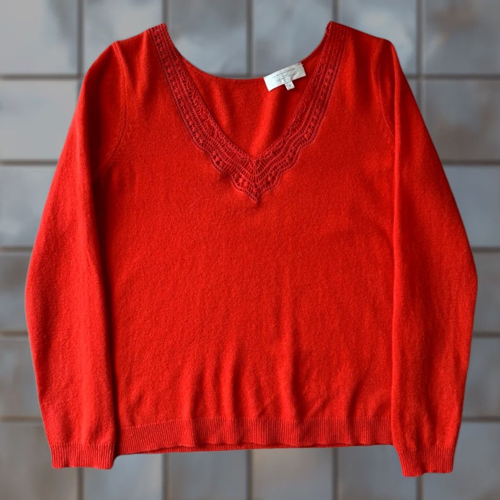Vintage Sezane Janelle Sweater Women's Small Red Wool Cashmere Glam Boho New York Size S / US 4 / IT 40 - 1 Thumbnail