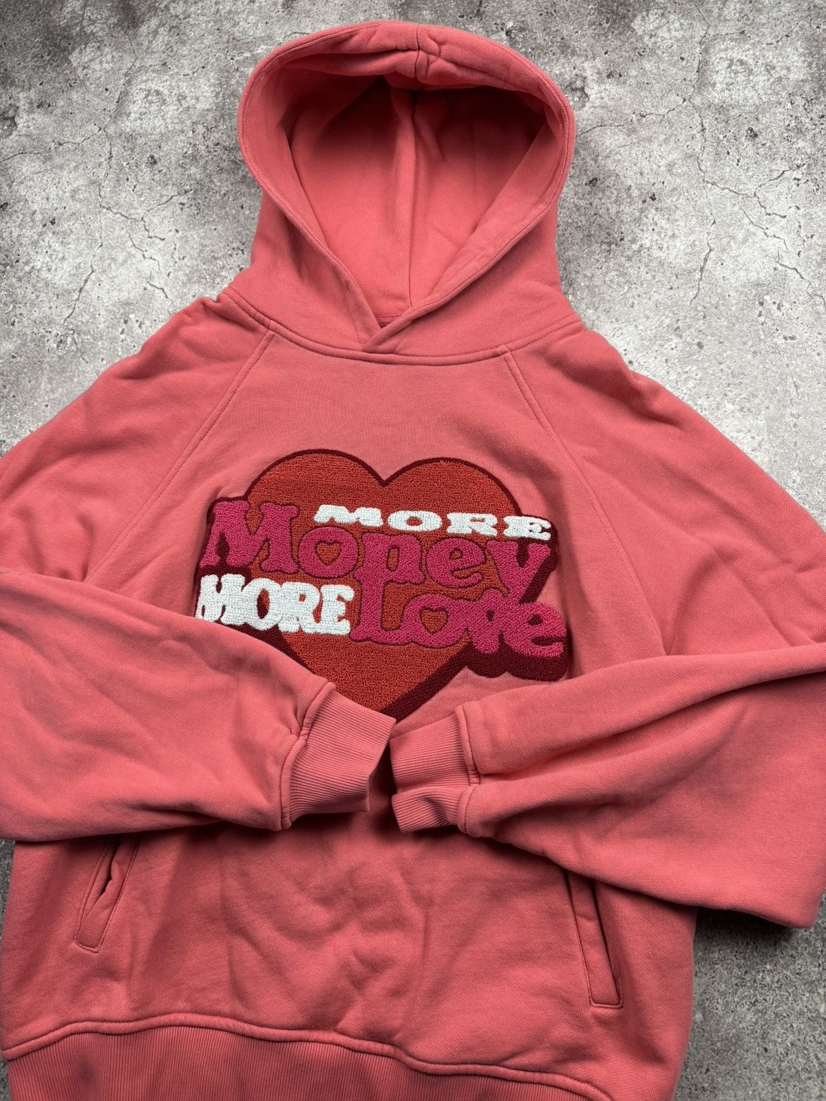 Japanese Brand 📌 Crazy More Money More Love Baggy Y2K Heart Hoodie❤️ Size US XL / EU 56 / 4 - 4 Thumbnail