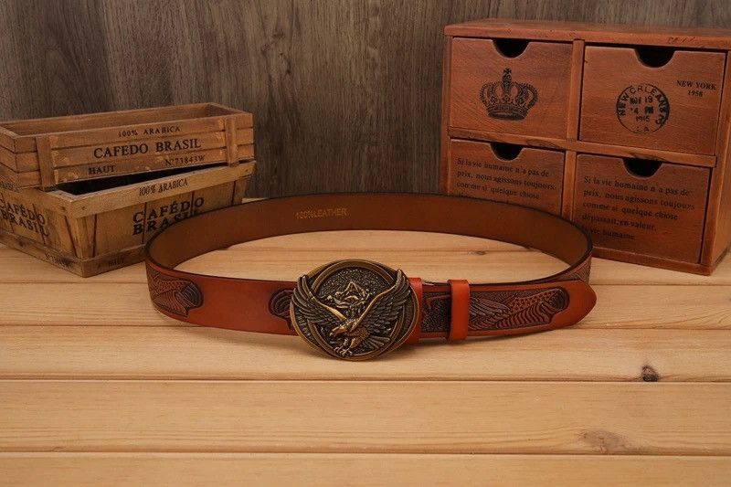 Leather × Vintage Gold Eangle Belt Size ONE SIZE - 3 Thumbnail