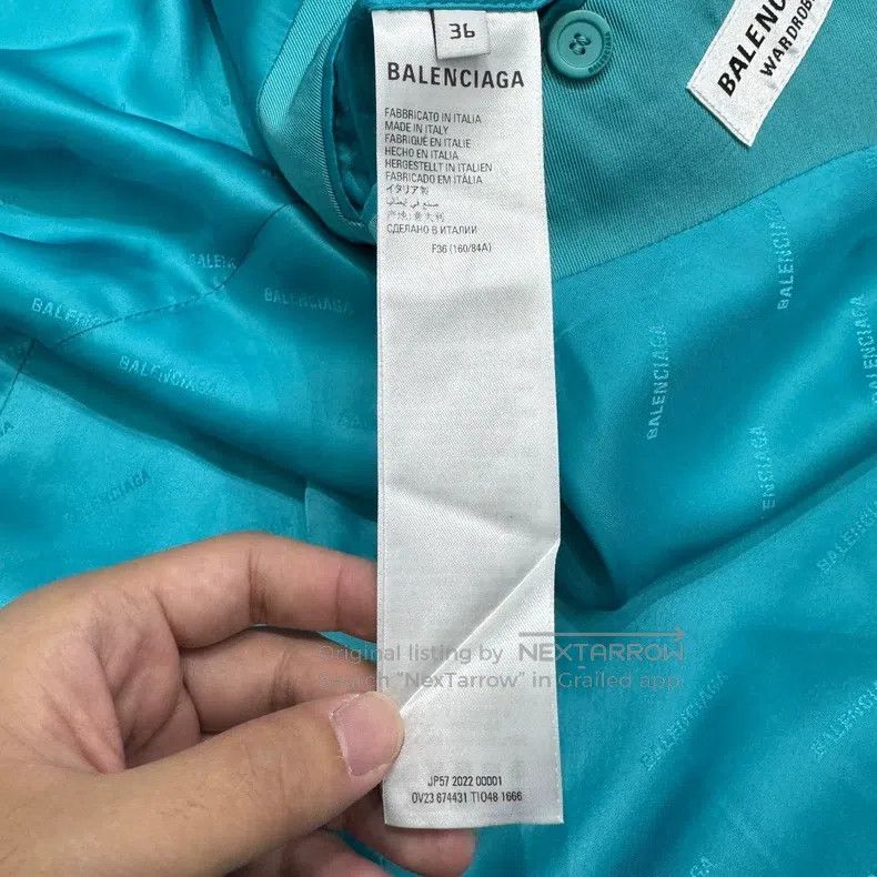 Balenciaga Balenciaga Lake blue pleated blazer Size XS / US 0-2 / IT 36-38 - 3 Thumbnail