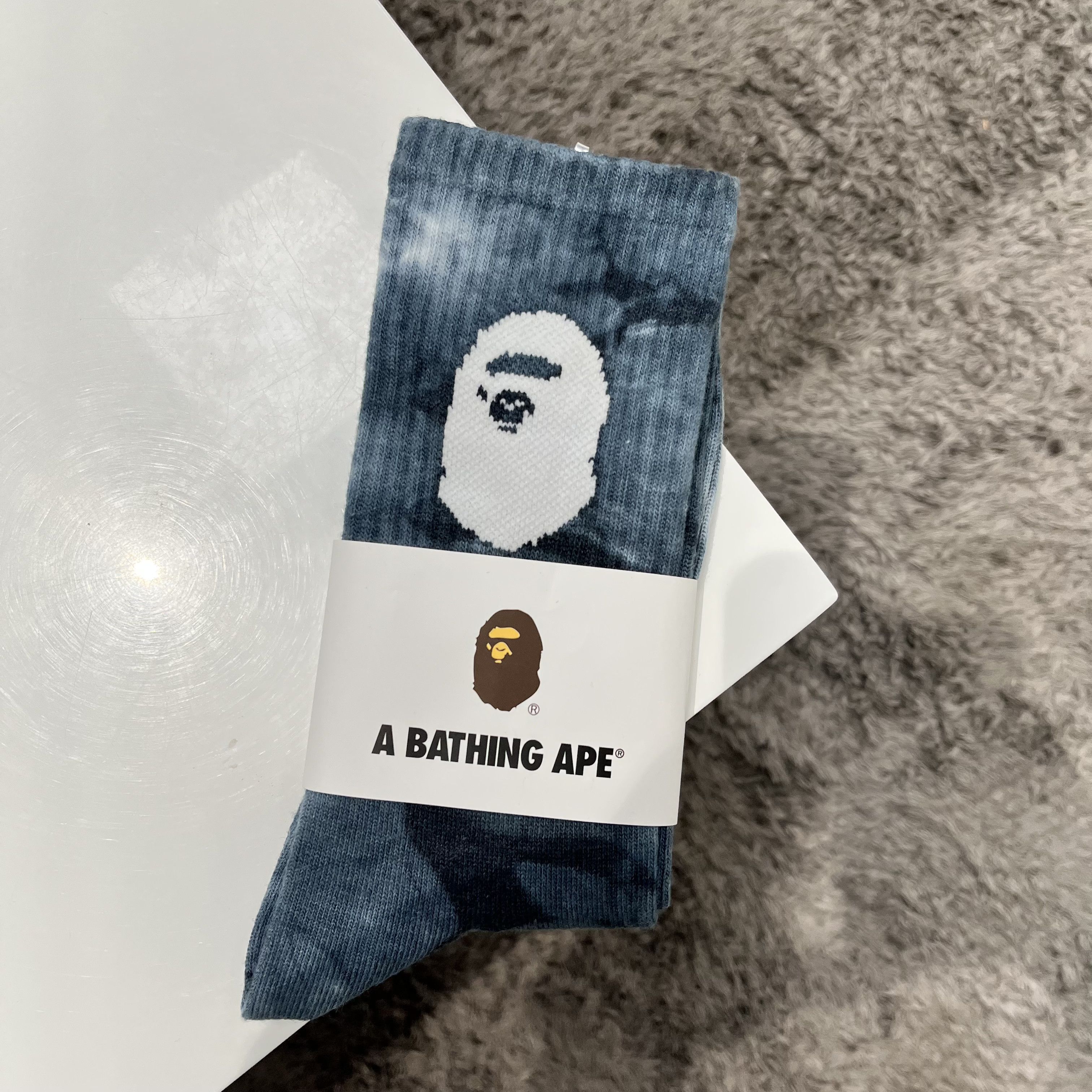 Bape Bape Ape Head Tie Dye Socks Black Size ONE SIZE - 1 Thumbnail