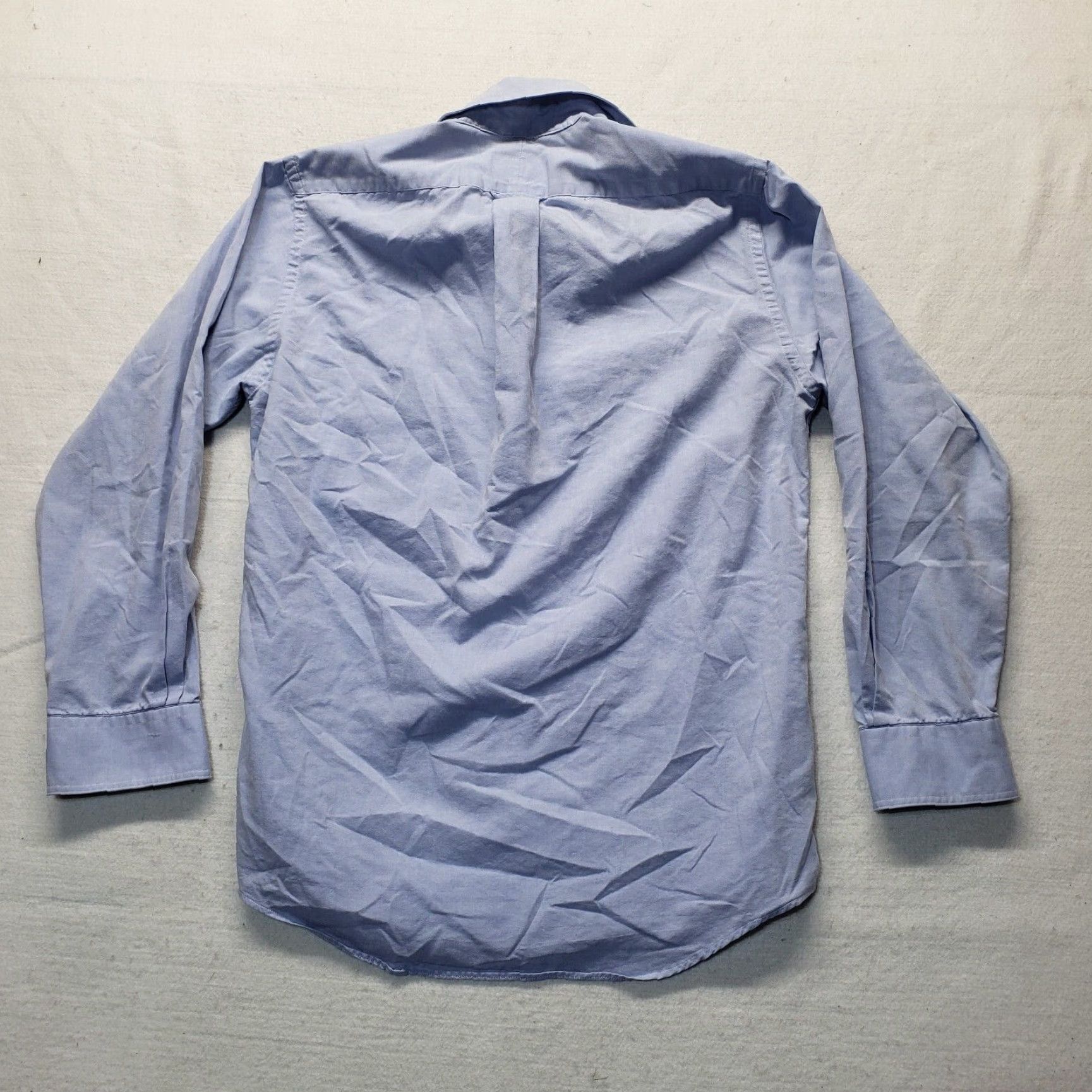Van Heusen Van Heusen Shirt Blue Solid Button Up Long Sleeve Adult Mens Size 15 32 Regular Cotton Blend Polyester Blend Size US M / EU 48-50 / 2 - 7 Thumbnail
