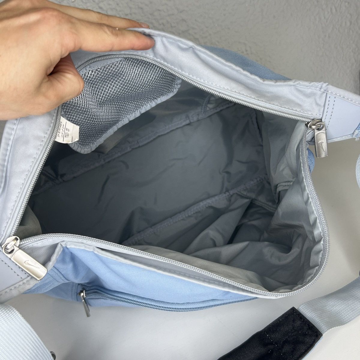 Nike Vintage Y2K Nike Cordura Baby Blue Shoulder Bag Size ONE SIZE - 7 Thumbnail