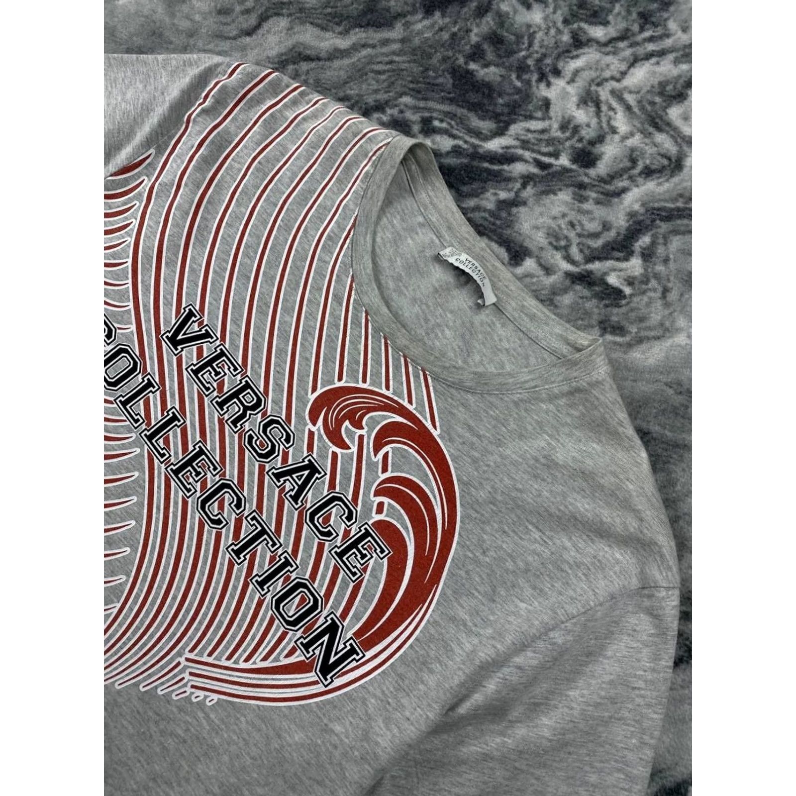 Vintage Versace Collection T-Shirt Men XL Gray Big Logo Size US XL / EU 56 / 4 - 3 Thumbnail