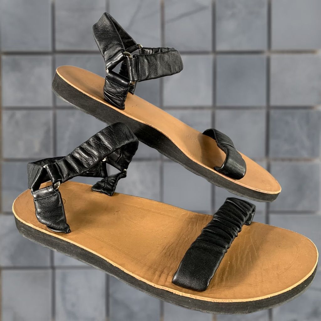 The Row THE ROW Sandals Calfskin Leather Black Tan Size 8 Size US 8 / IT 38 - 1 Thumbnail